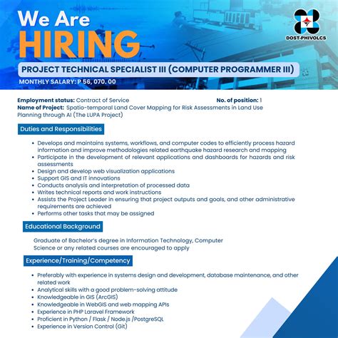 𝑾𝒆 𝒂𝒓𝒆 𝒉𝒊𝒓𝒊𝒏𝒈 Three (3) Project Technical Assistant IV Monthly Salary .
